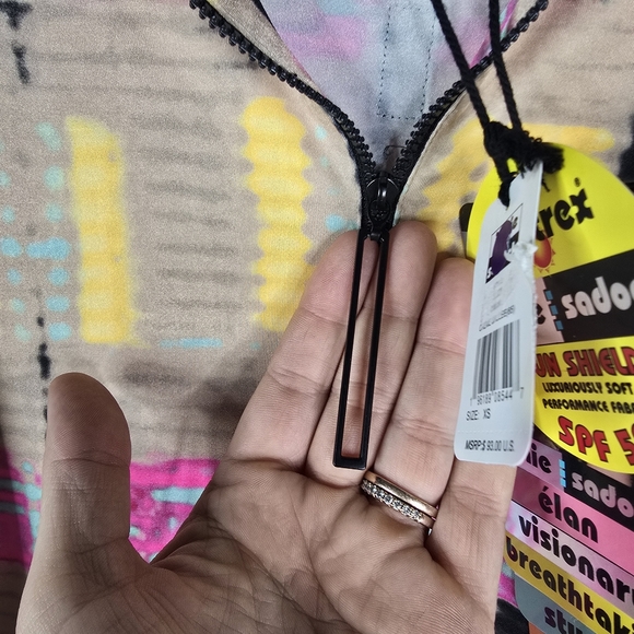 Jamie Sadock Tank Top Womens XS Golf Tennis Pink Creme Brulee 1/4 Zip Shirt - Picture 10 of 11